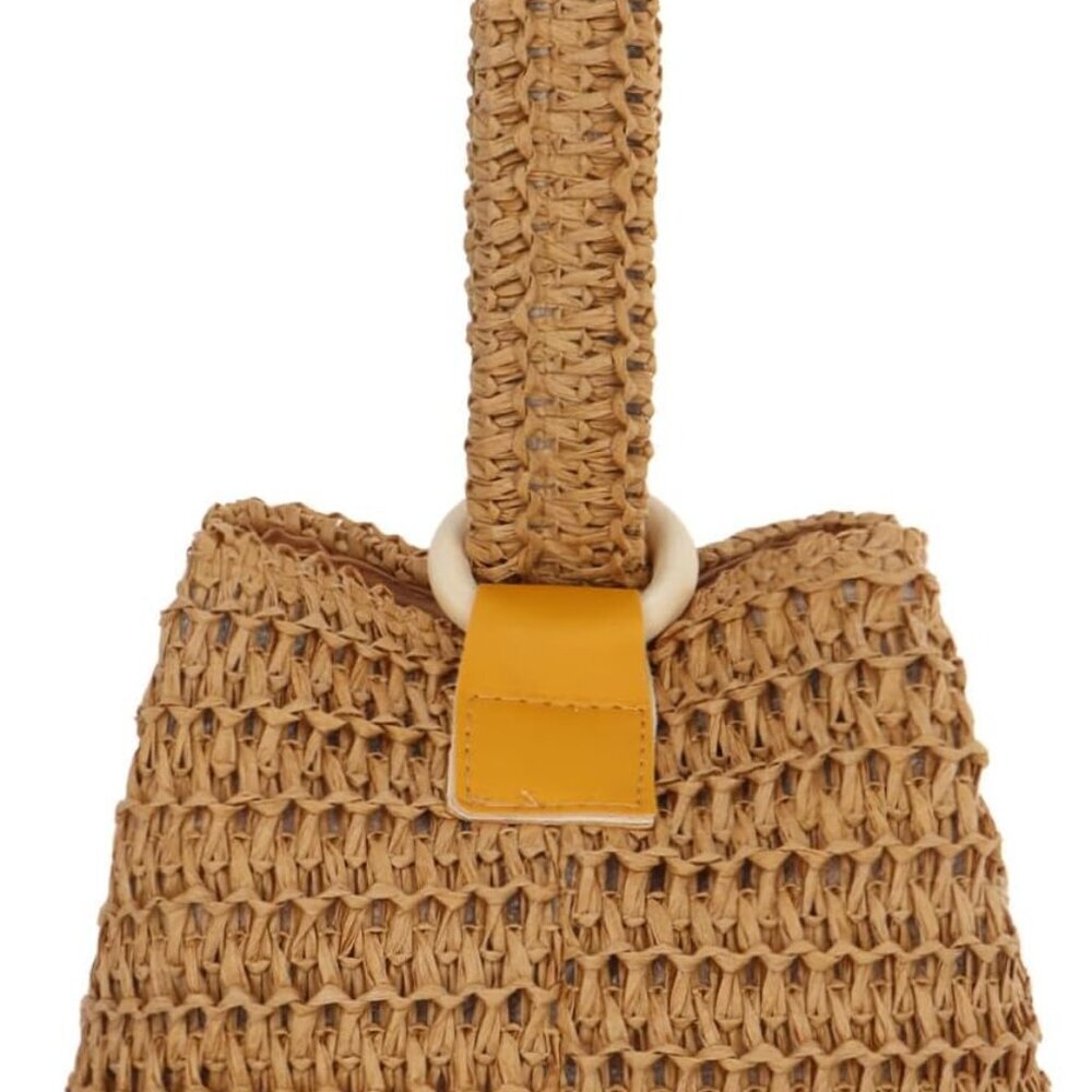 Women's Woven Straw Clutch Handbag Small Tote Summer Beach Wristlet
